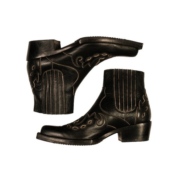 Calvin Klein 205w39nyc x Raf Simons Black distressed boots - Picture 1 of 5